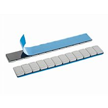 Premium Klebegewicht HAFT+ 60g-Riegel (12x5g) 19x3,8 mm Stahl mit grauer Kunststoffbeschichtung und Folienabrisskante, VE: 100 Stück, Art. Nr. 3505FE