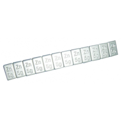 PREMIUM KLEBEGEWICHT 60g-Riegel (12x5g) 19x3,8 mm ZINK mit grauer Kunststoffbeschichtung; VE: 50 Stück, Art. Nr. 4160ZN
