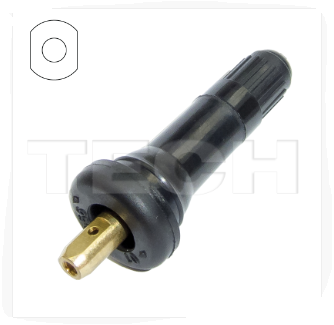 RDKS Snap-in Gummiventil max. 210 km/h für Schrader Gen 4- und T-Pro Hybrid 3.5 Sensor mit selbstschneidender Befestigungsschraube, VE 1 Stück, Art. Nr. 72-20-401