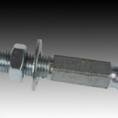 Aufspannadapter lang 60 mm (25 mm Gewindelänge) für alle 3/8“ Gewinde incl. Scheibe und Mutter für Schleifringe, Art. Nr. S1047