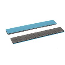 PREMIUM Klebegewicht 60g-Riegel (12x5g) Stahl 19x3,8mm mit anthraziter Kunststoffbeschichtung und Folienabrisskante, VE: 100 Stück, Art. Nr. 3580 FE