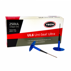Reparaturpilz TECH Uni Seal Ultra mit Metall-Einziehstift für 6mm Schaden geeignet für Heiß- und Kaltreparatur, Art. Nr. 250UL-E, VE: 24 Stück