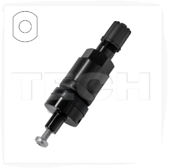 RDKS Aluminiumventil schwarz glänzend für TECH T-Pro Hybrid 3.5 Sensor  gem. Modellabdeckung, Art. Nr. 72-20-139
